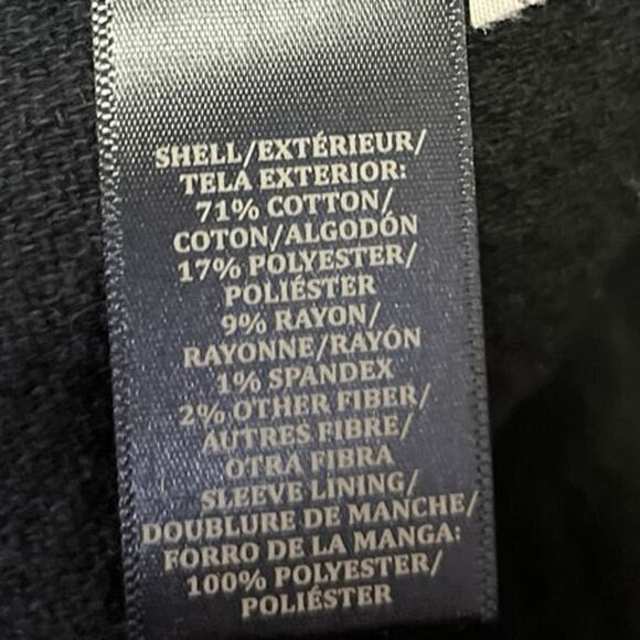 Ann Taylor Black White Tweed Draped Collar Open Front Shawl Cardigan Jacket Sz S - Picture 4 of 4